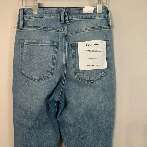 Good American Good Boy Vintage Inspired Distressed Jeans Size 2, 26 NWT - Picture 10 of 13